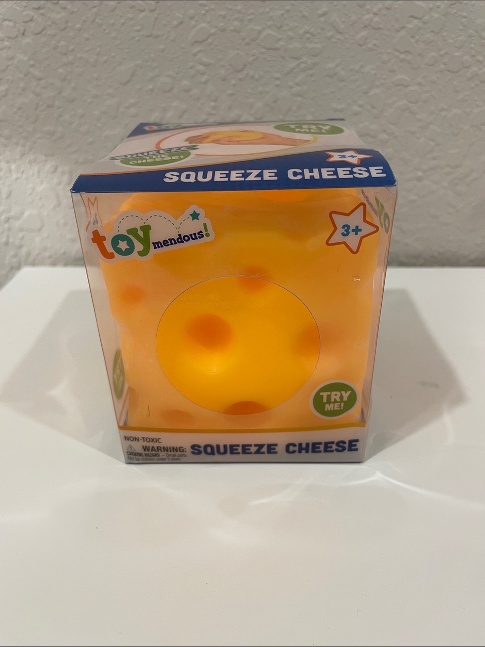 Squeeze Cheese Plush Stress Toy - Yellow